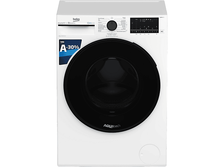 Beko Wasmachine Voorlader Aquatech Comfort Line A-30% (b5wt594189w)