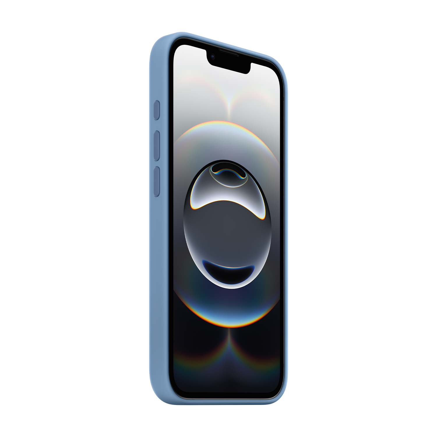 Una custodia blu per telefono con un telefono all'interno.