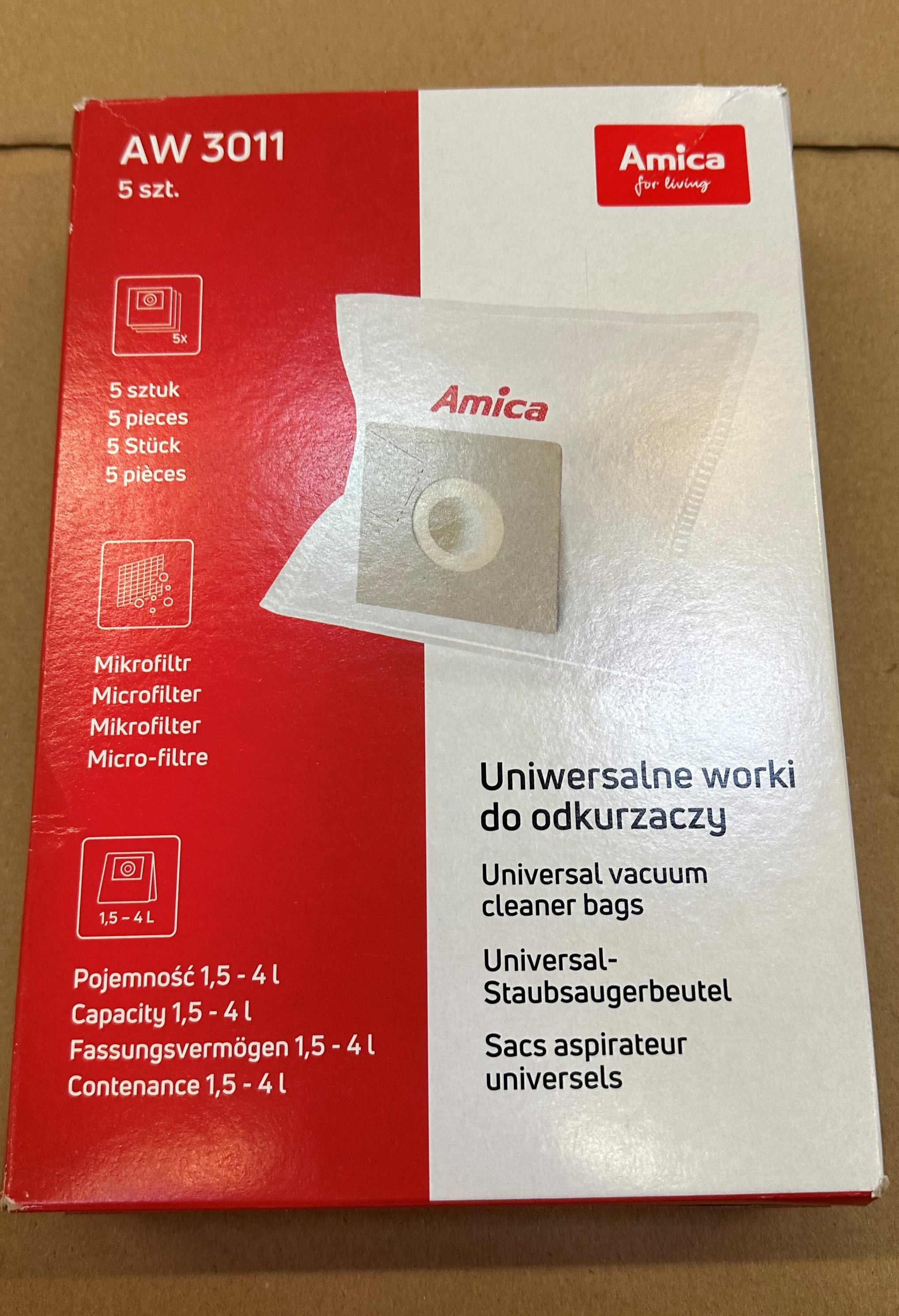 OUTLET - Zestaw worków do odkurzacza AMICA AW3011