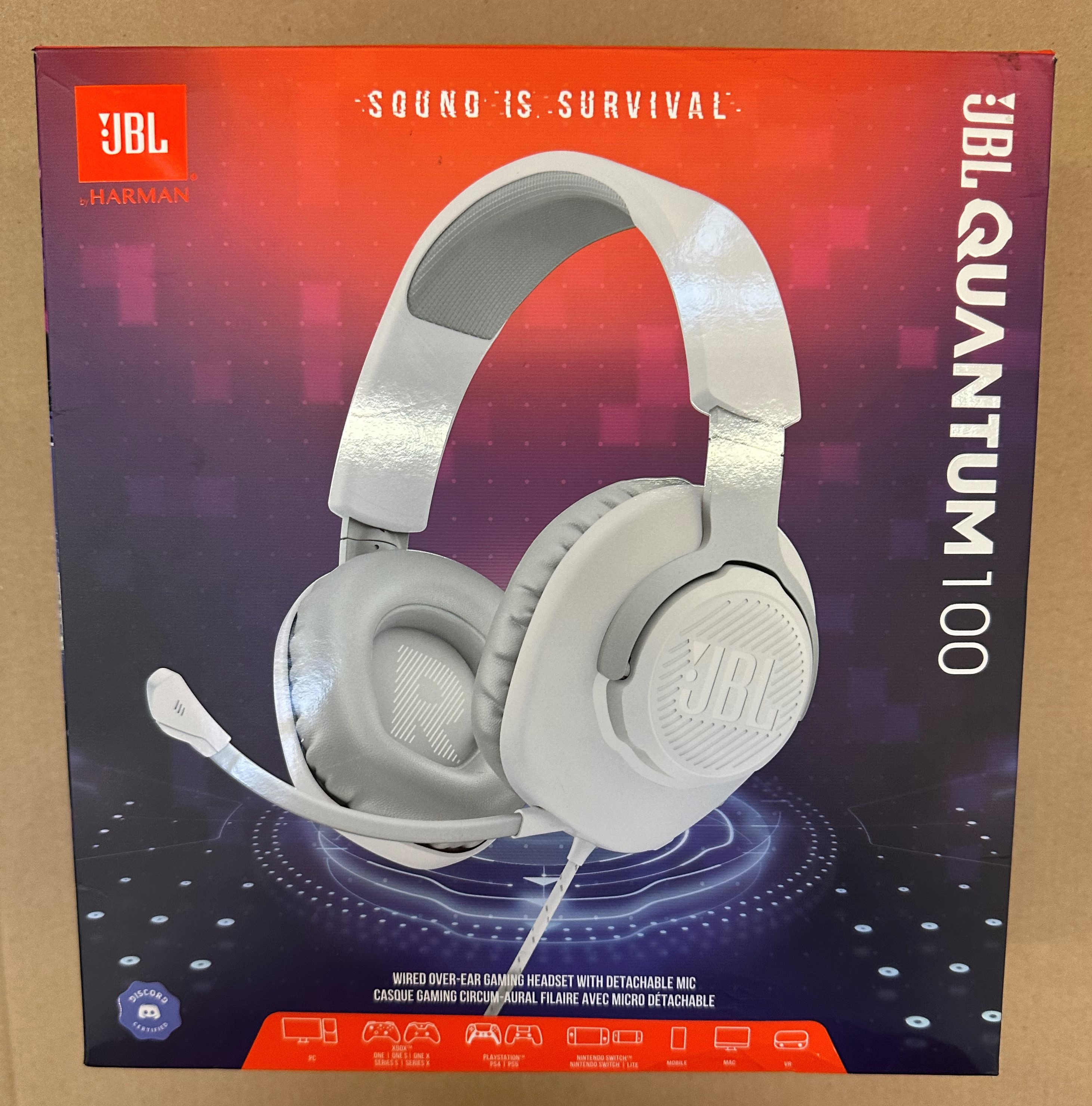 OUTLET - Słuchawki przewodowe JBL Quantum 100 Biały