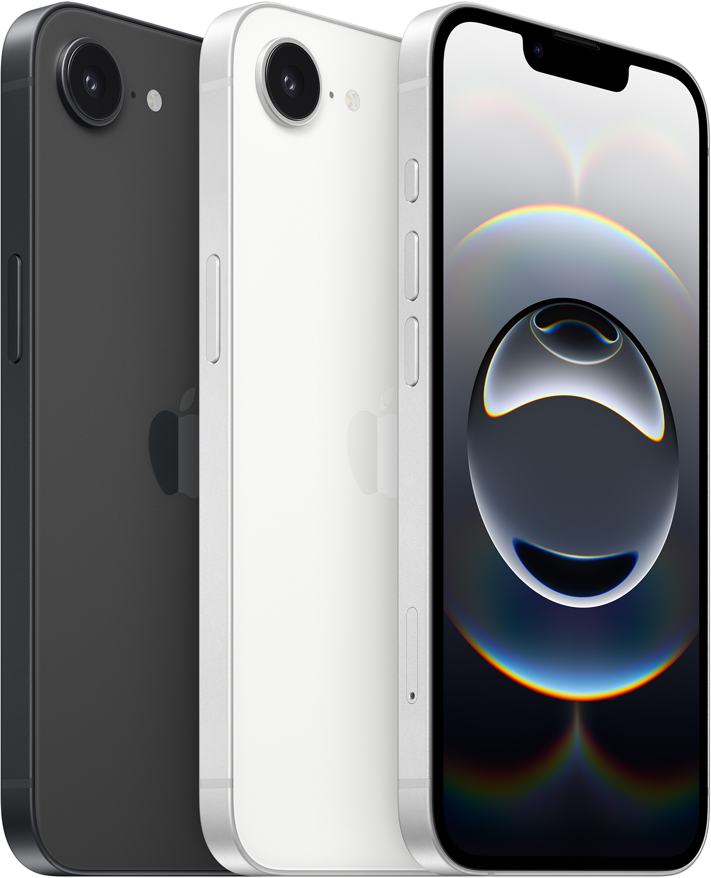 Három okostelefon, fekete, fehér és egy képernyős telefon.