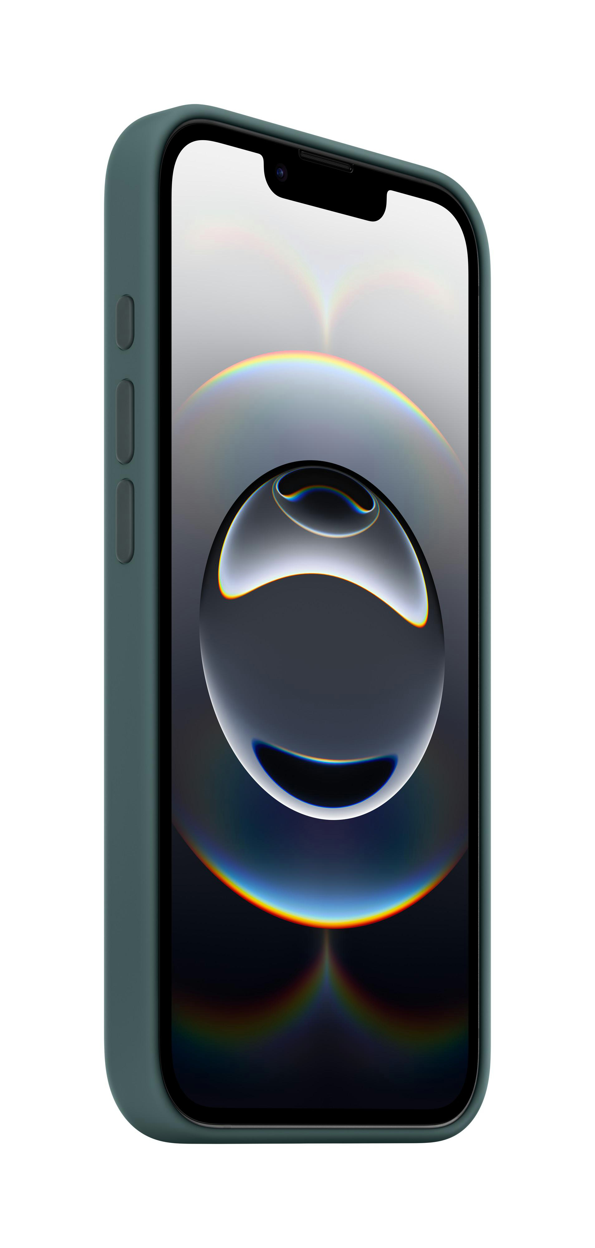 Grüne Handyhülle mit einem Telefon, das einen Bildschirm zeigt.