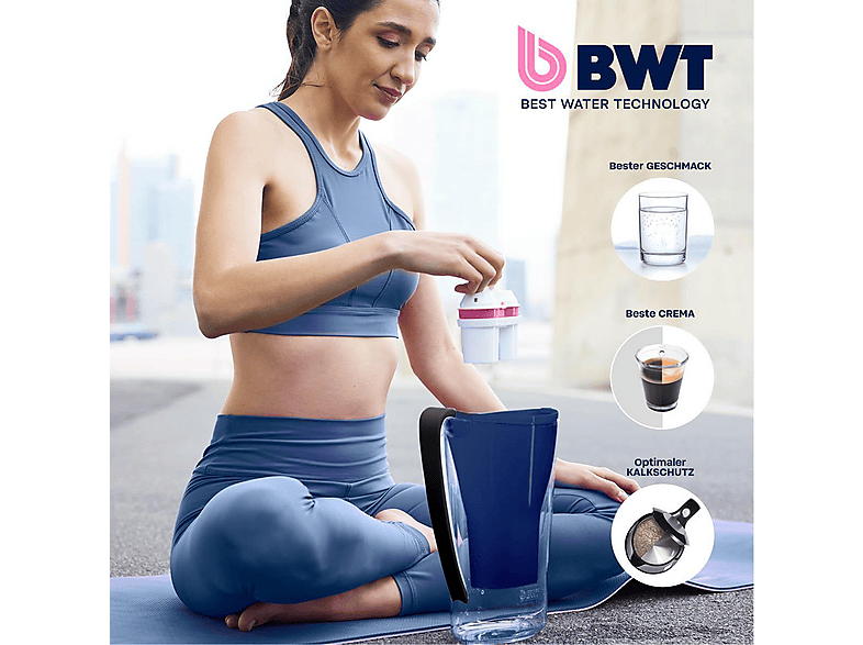BWT 125557842 Aqualizer Home Tischwasserfilter, Blau