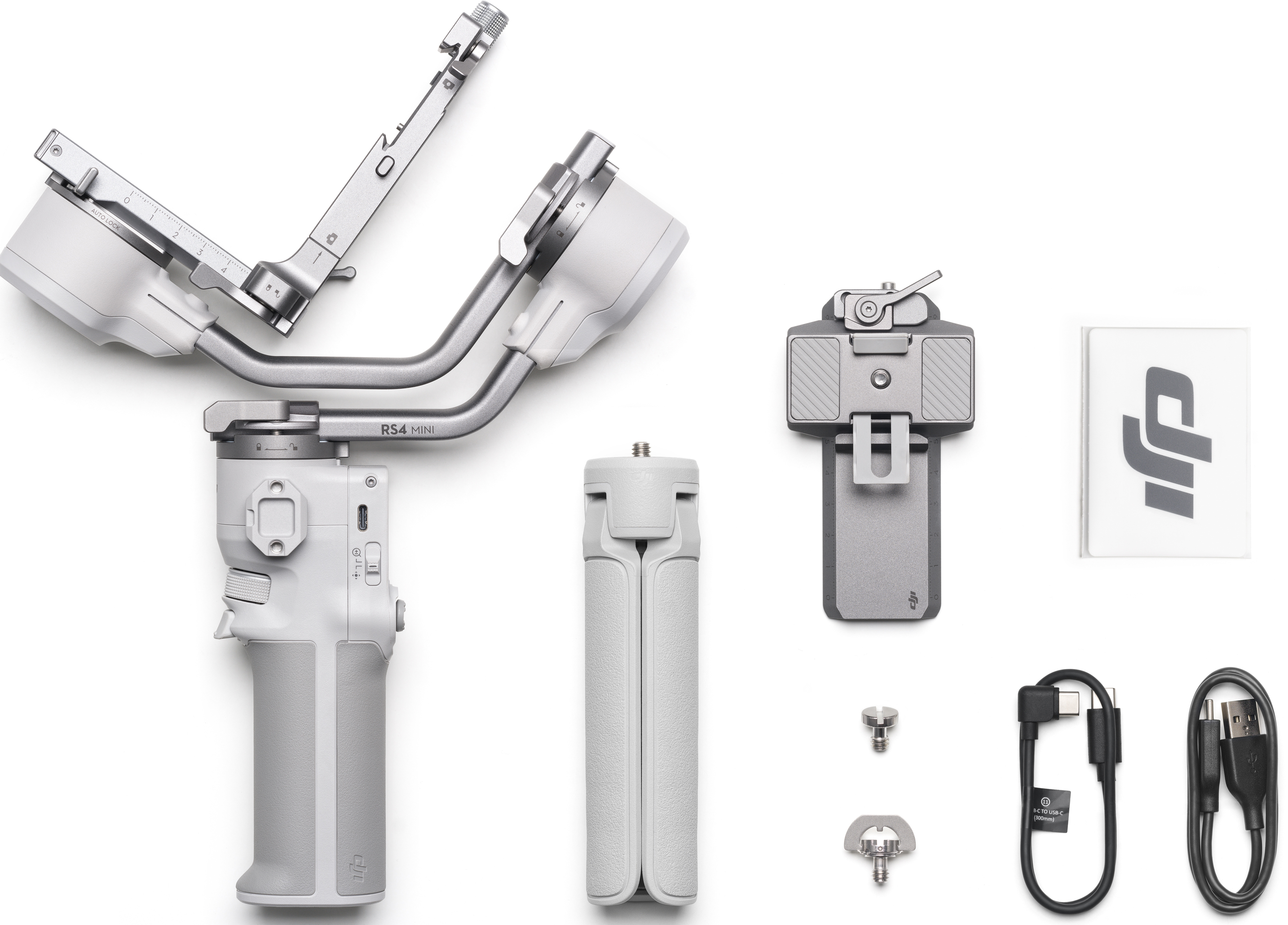 Kit de stabilisateur de caméra, avec poignée, trépied et divers accessoires.