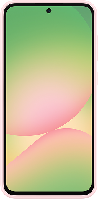 Rózsaszín telefon színes, absztrakt háttérrel a képernyőn.