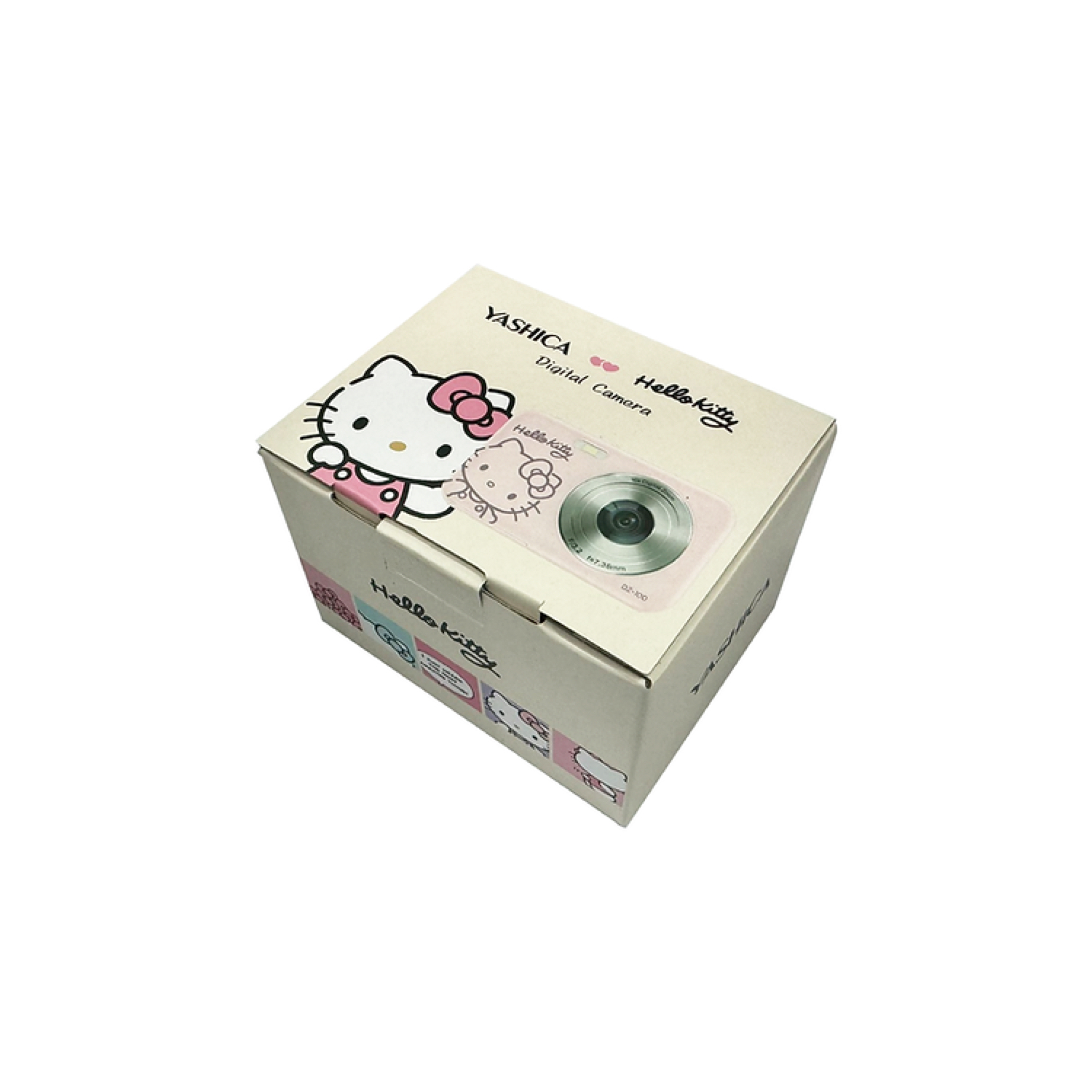 Hello Kitty camera box, beige with a Hello Kitty illustration.