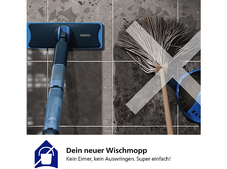 Thumbnail - PHILIPS XV5113/01 OneUp 5000 Series, 70 min Akku-Laufzeit, inkl. 1 Pad / 40 ml Reiniger Elektrischer Mopp, Akkubetrieb