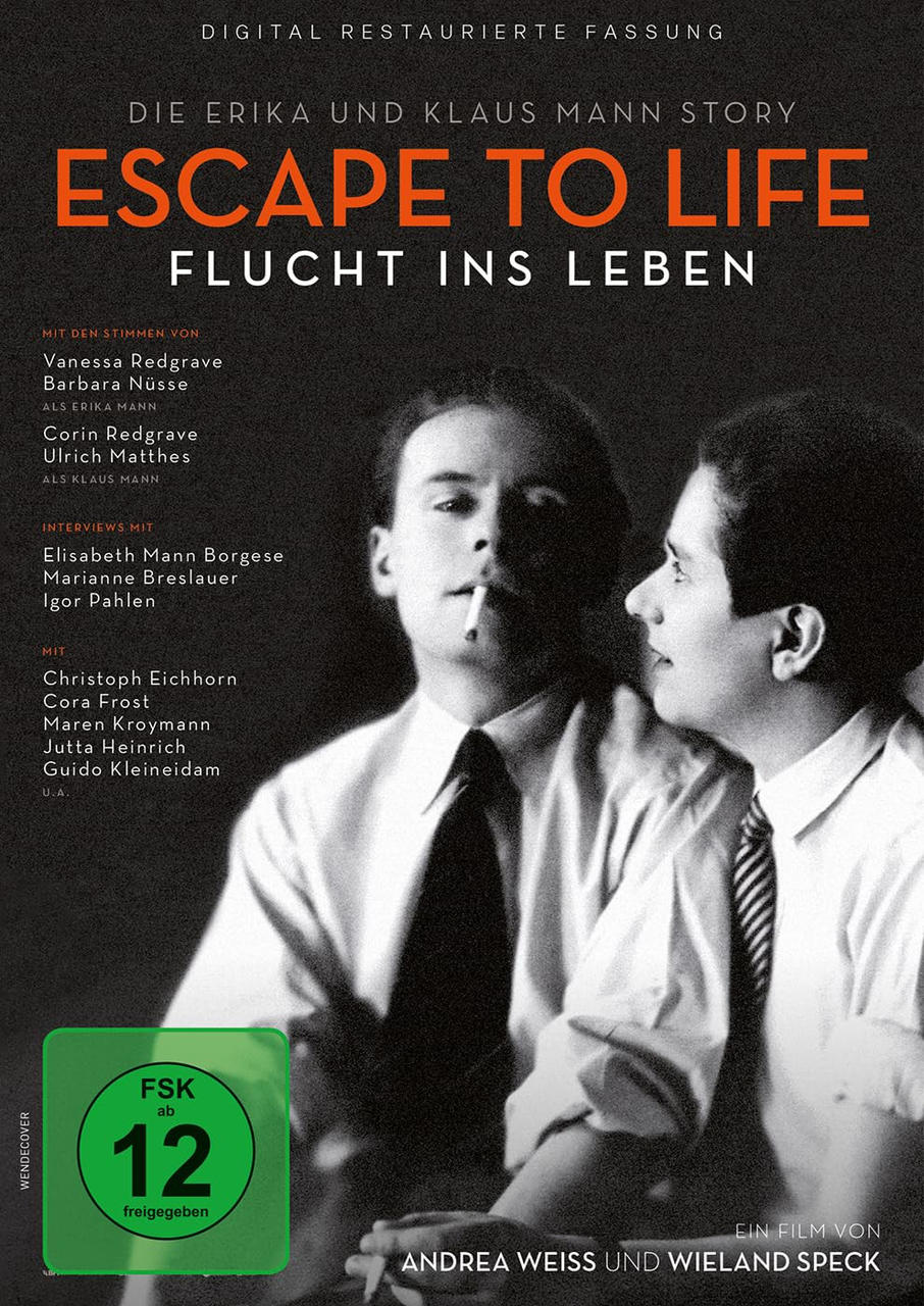 DVD-Cover mit zwei Männern, Text auf Deutsch, darunter 'Escape to Life'.