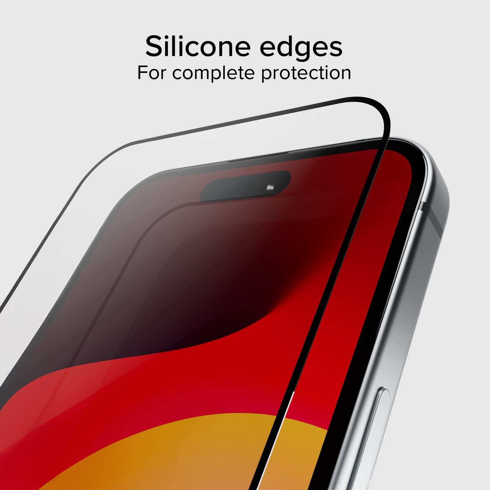 Ekran telefonu z nałożoną osłoną ekranu, pokazujący krawędzie.