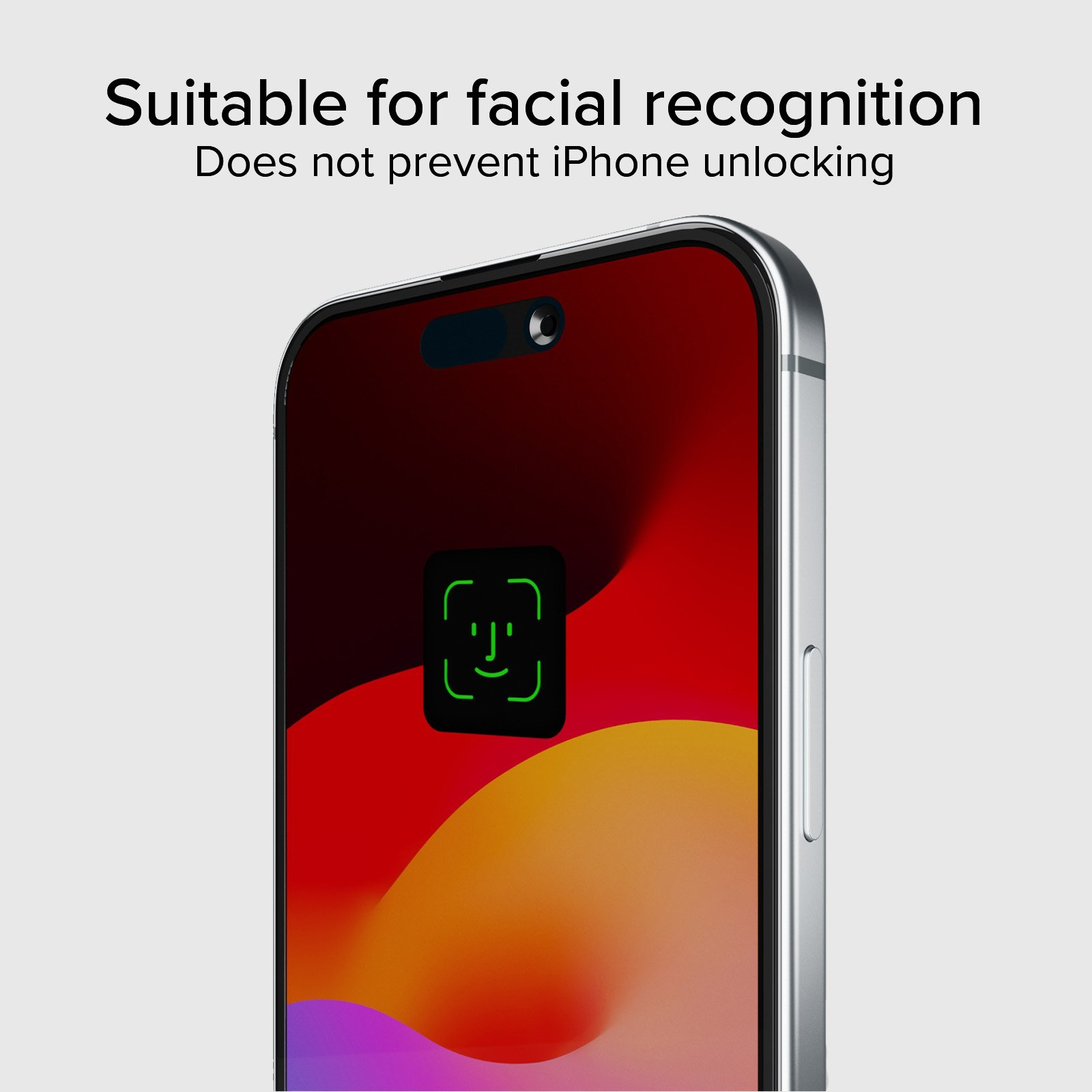 Telefon z osłoną ekranu. Osłona ma wycięcie na przedni aparat.