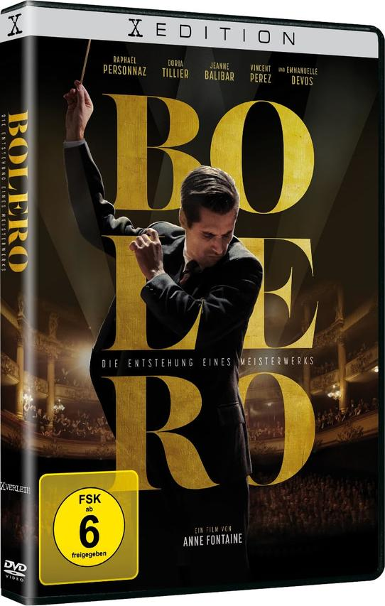 DVD-Hülle von 'Bolero' mit einem Dirigenten auf goldenem Hintergrund.