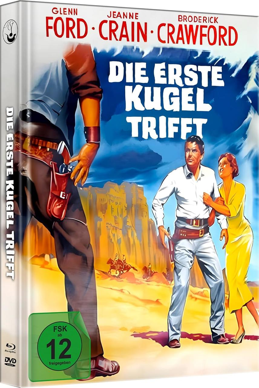 Filmdvd-Box-Art mit einem Cowboy mit einer Pistole und zwei weiteren Personen.