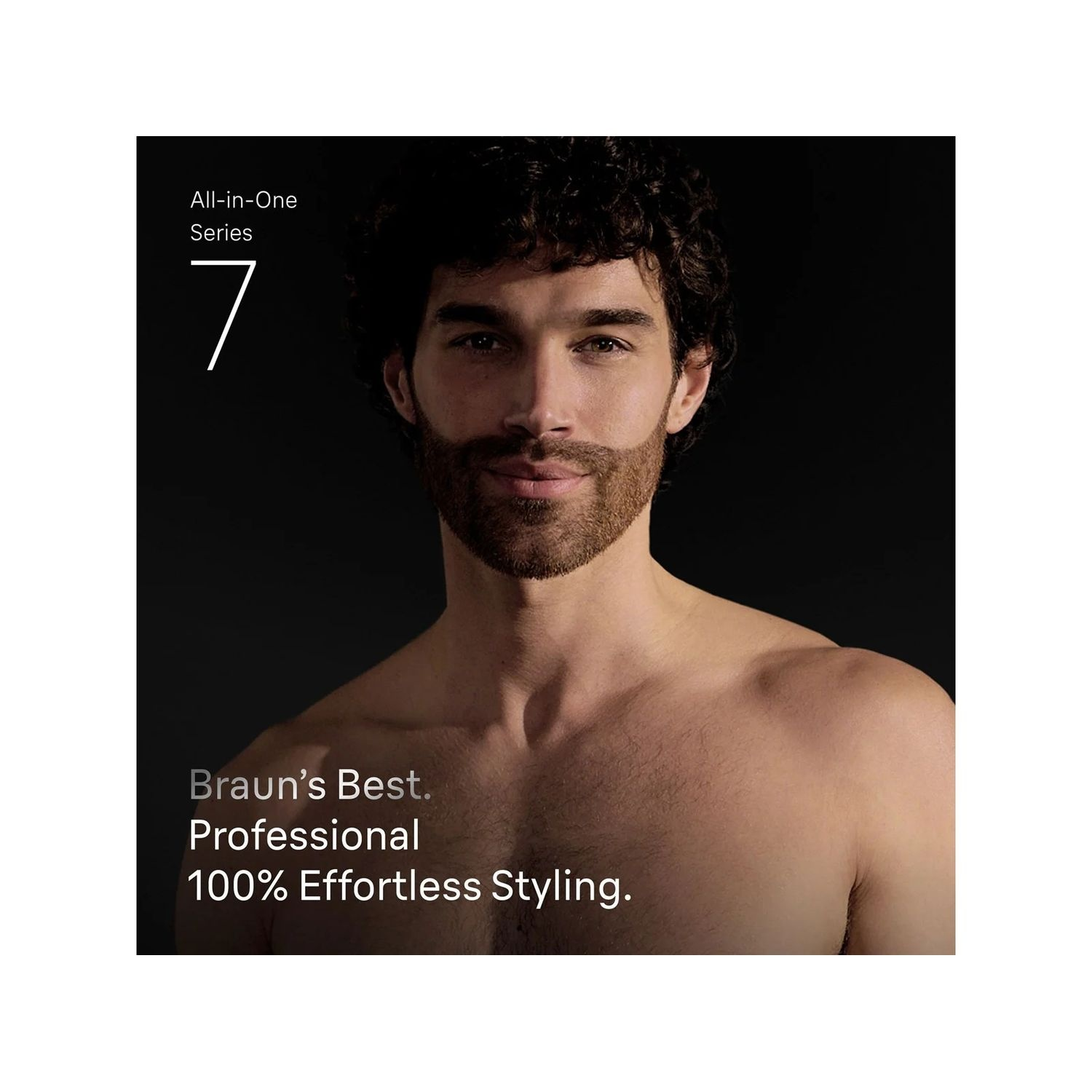 Un homme avec une barbe et des cheveux bien taillés.