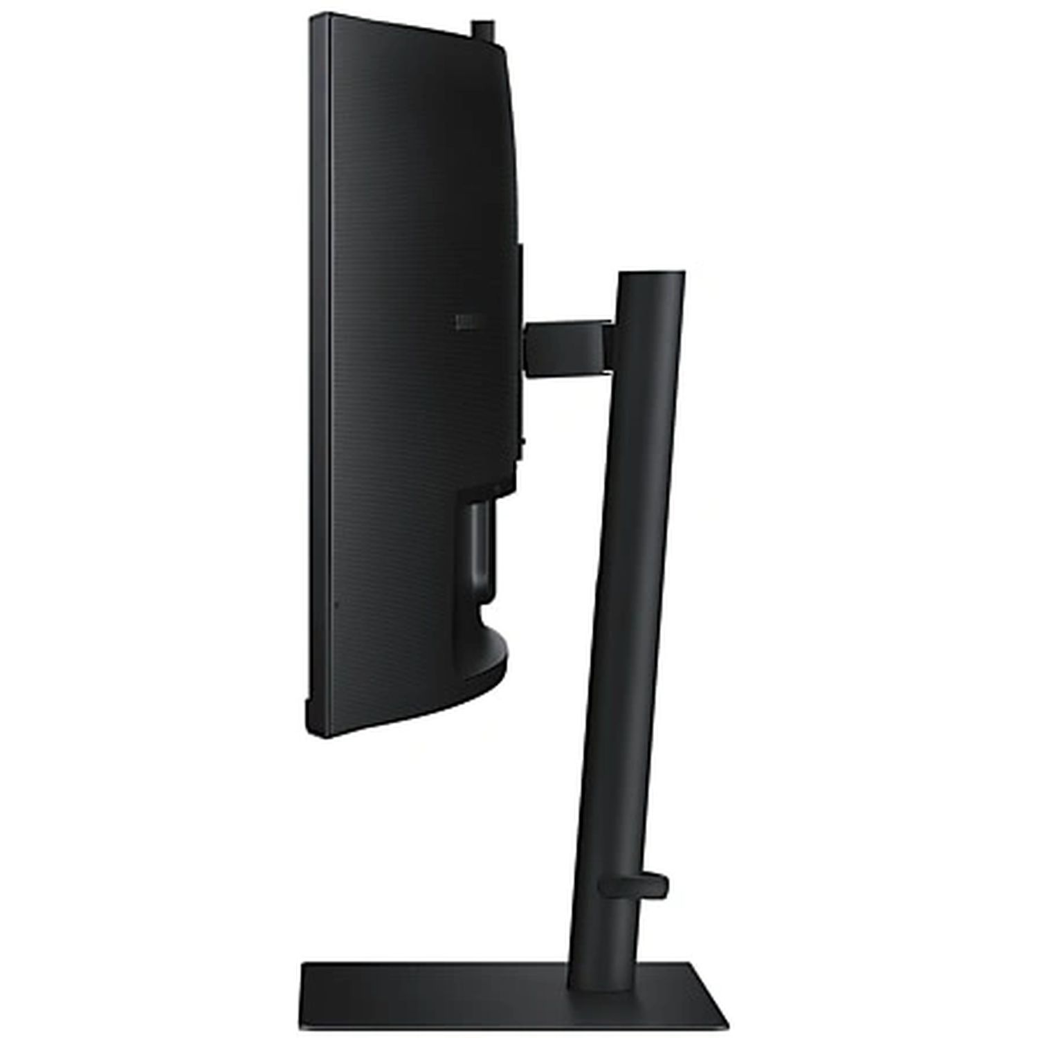 Vue latérale d'un moniteur noir avec un support.