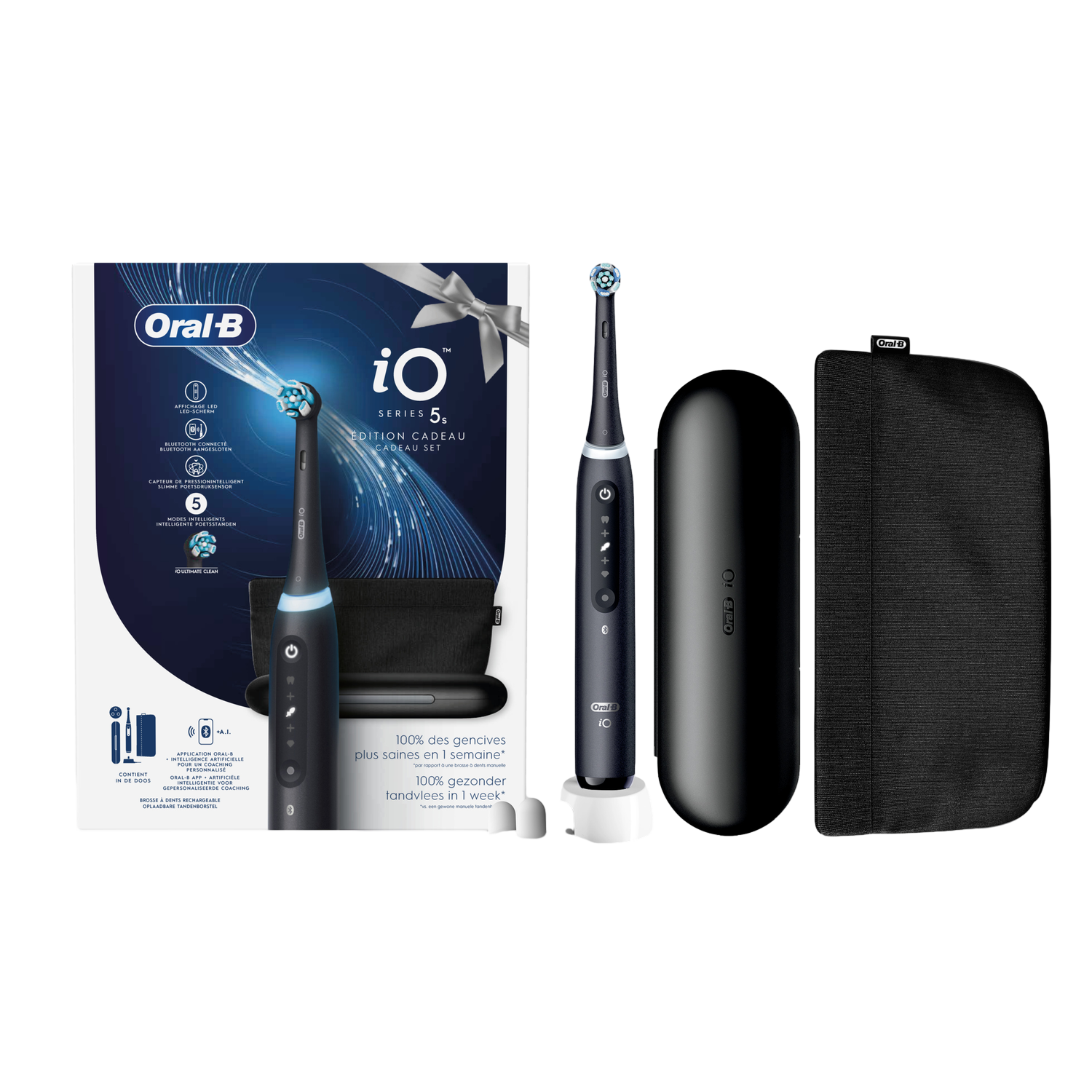Brosse à Dents électrique Oral-B IO Series 3s - Rechargeable - Noir Ou Rose - Pack 5 Têtes Pro