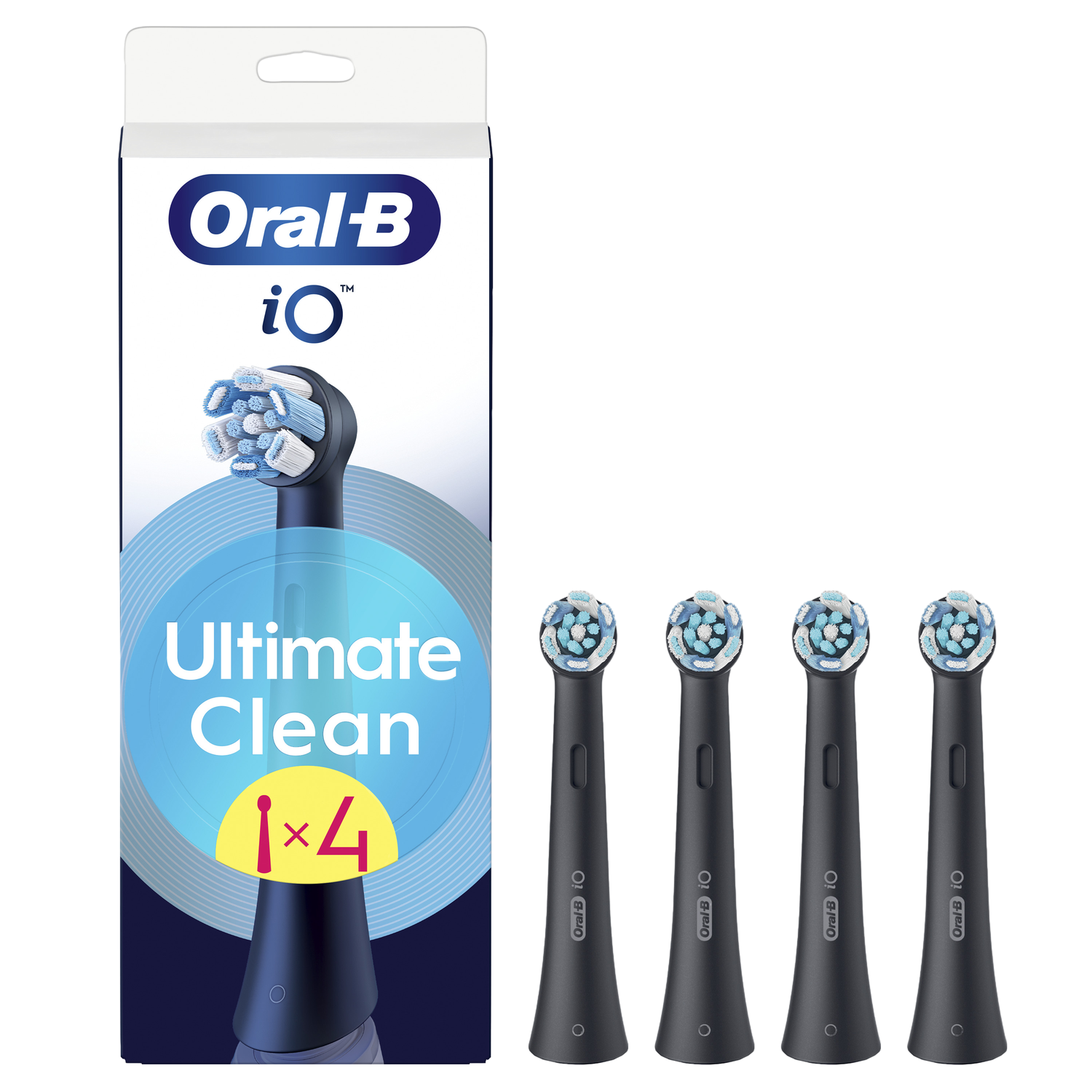 Oral-B iO Series Ultimate Clean Zwart - Originele opzetborstels - CrissCross borstelharen - 4 Stuks