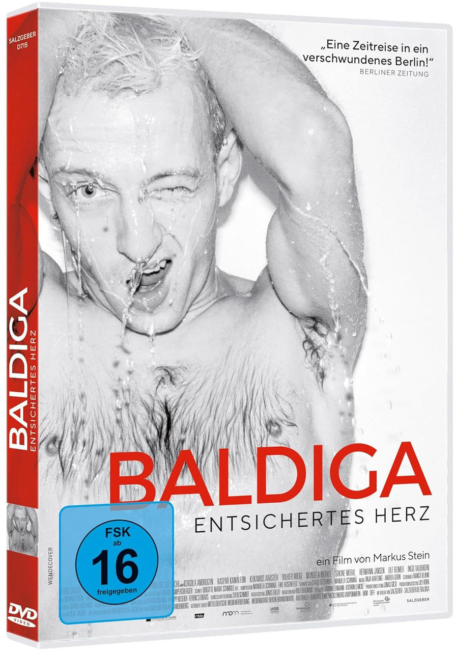 DVD-Hülle eines Mannes im Wasser, zwinkernd, mit Text und Bewertungsetikett.