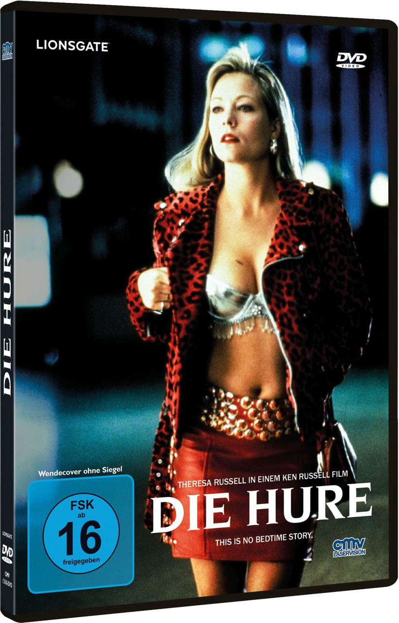 DVD-Cover des Films "Die Hure", zeigt eine Frau in roter Jacke und Rock.