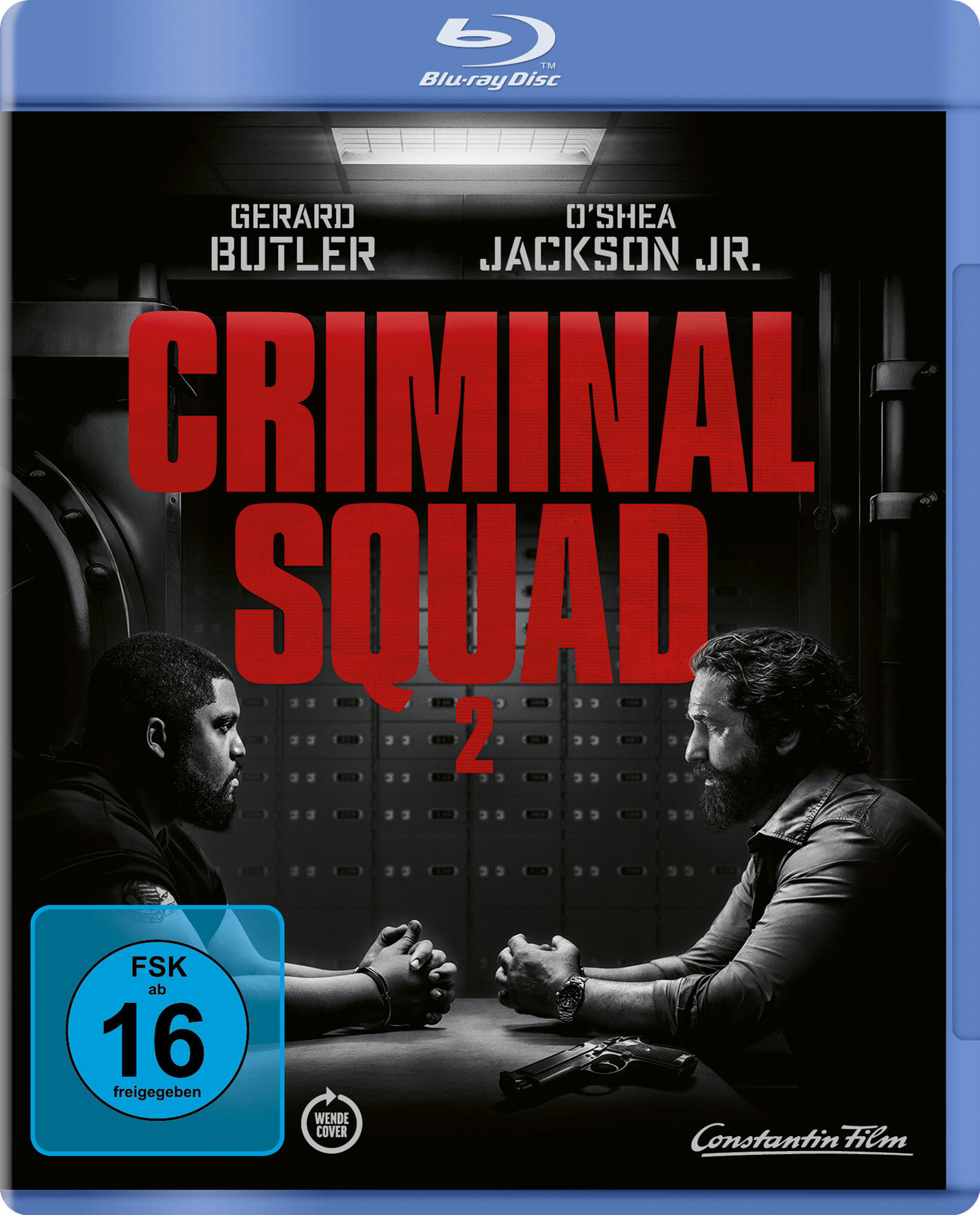 Blu-ray-Disc-Cover mit zwei Männern, die sich gegenüberstehen. Der Titel "CRIMINAL SQUAD 2" ist rot.