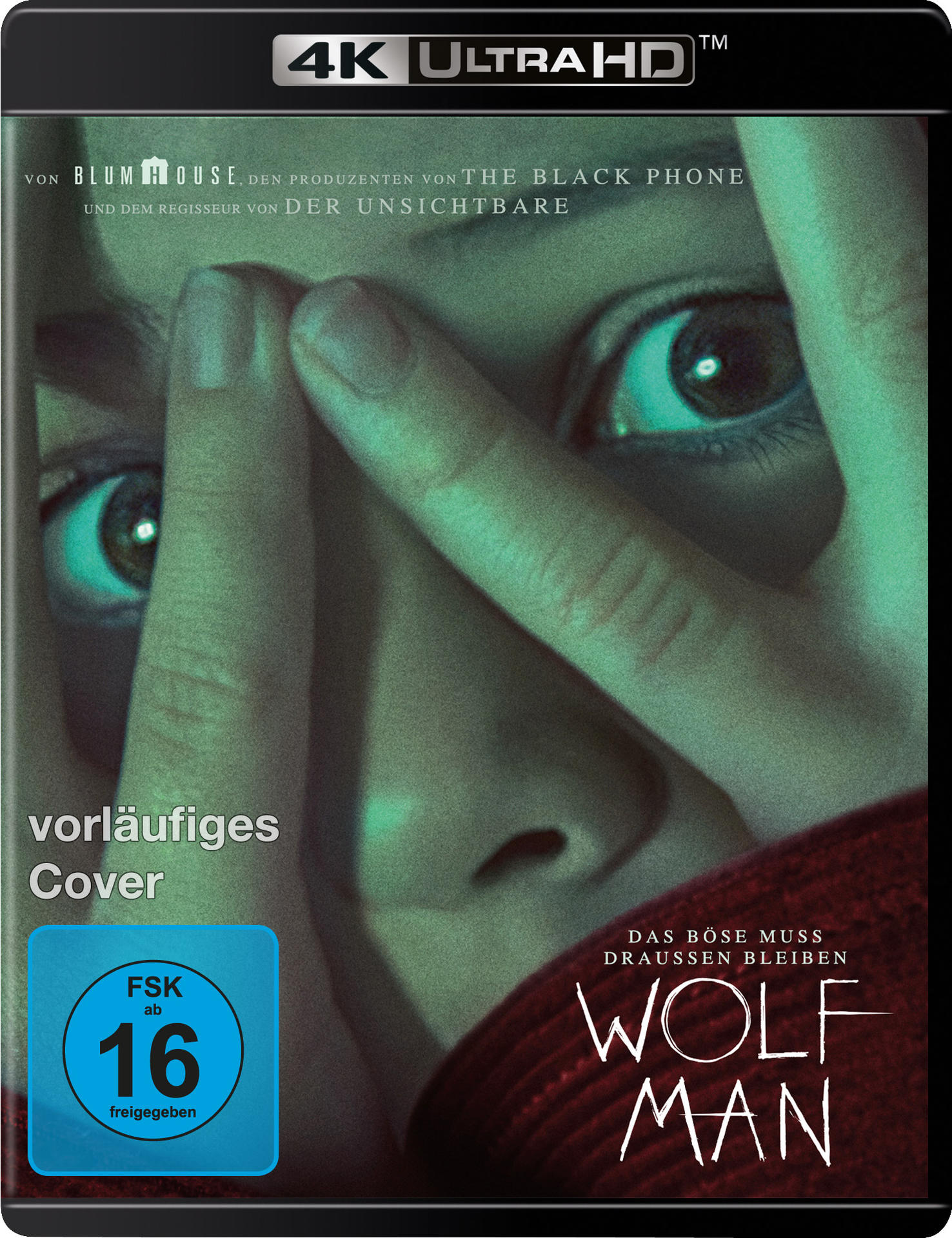 Filmcover: Gesicht teilweise verdeckt. Text 'WOLFMAN' und FSK 16.