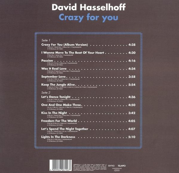 Albumcover mit Songtiteln von David Hasselhoff.