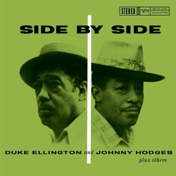 Albumcover mit zwei Männern mit Hüten. Der Text lautet "SIDE BY SIDE" und nennt "DUKE ELLINGTON" und "JOHNNY HODGES".