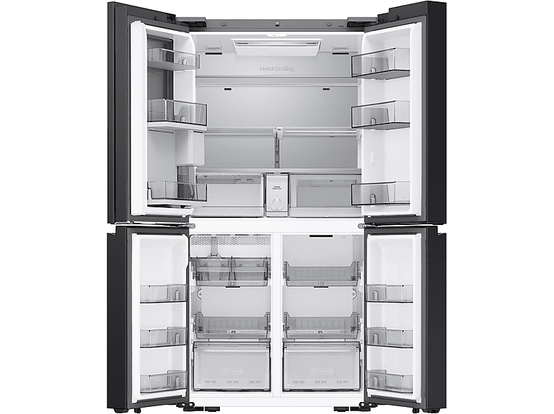 SAMSUNG RM90F67CECEF RM94F French Door Kühlgefriekombination (654 l, E, 1853 mm hoch, Clean Deep Charcoal (Glas))