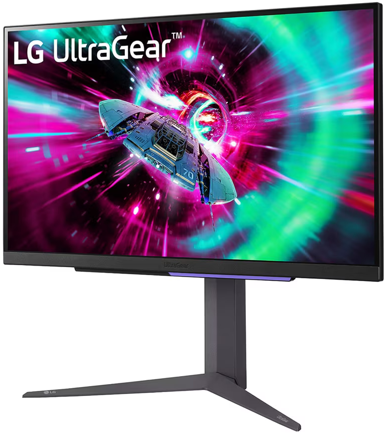 LG UltraGear monitor, akciójáték jelenetben űrhajóval.