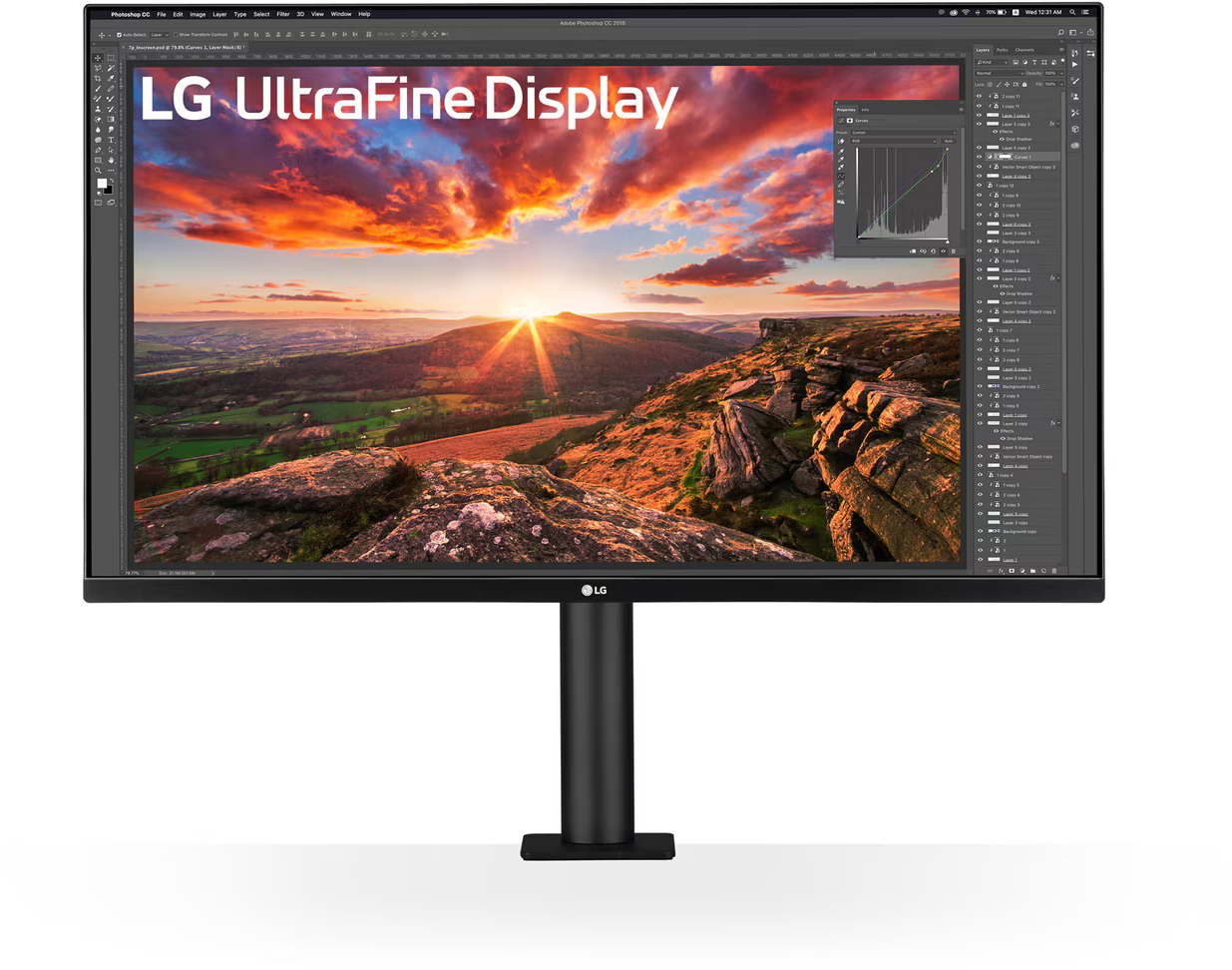 LG Ultrafine Display monitor. Tájképet mutató kijelző.
