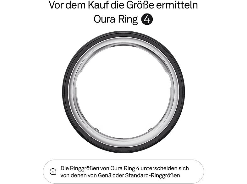 OURA Ring 4, Größe 14, Stealth, Smart