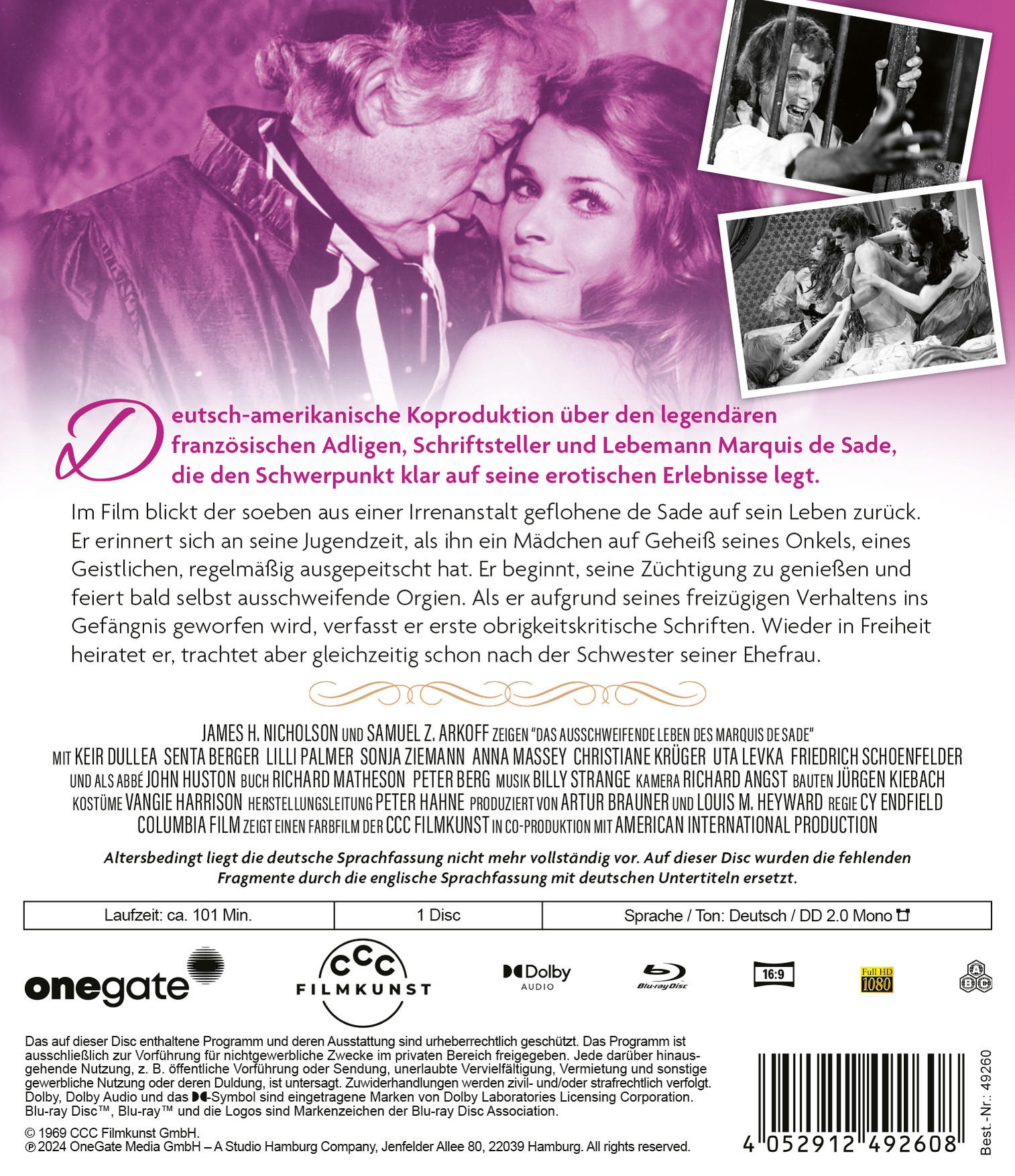 Filmposter mit Fotos von Schauspielern. Text auf Deutsch; weißer Text auf blauem Hintergrund.