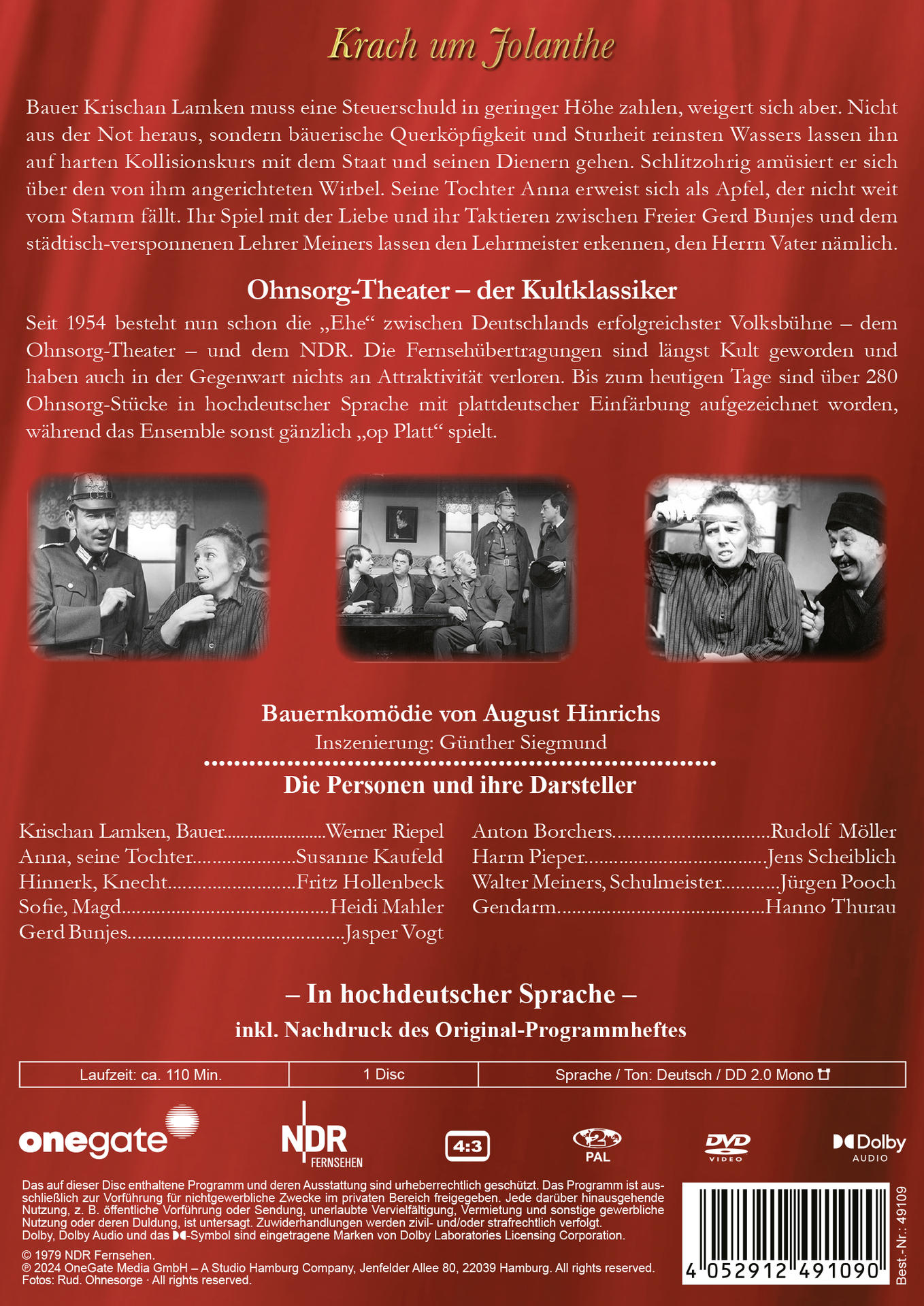 DVD-Hülle von "Krach im Jolantha" mit Schauspielern und Text auf Deutsch.