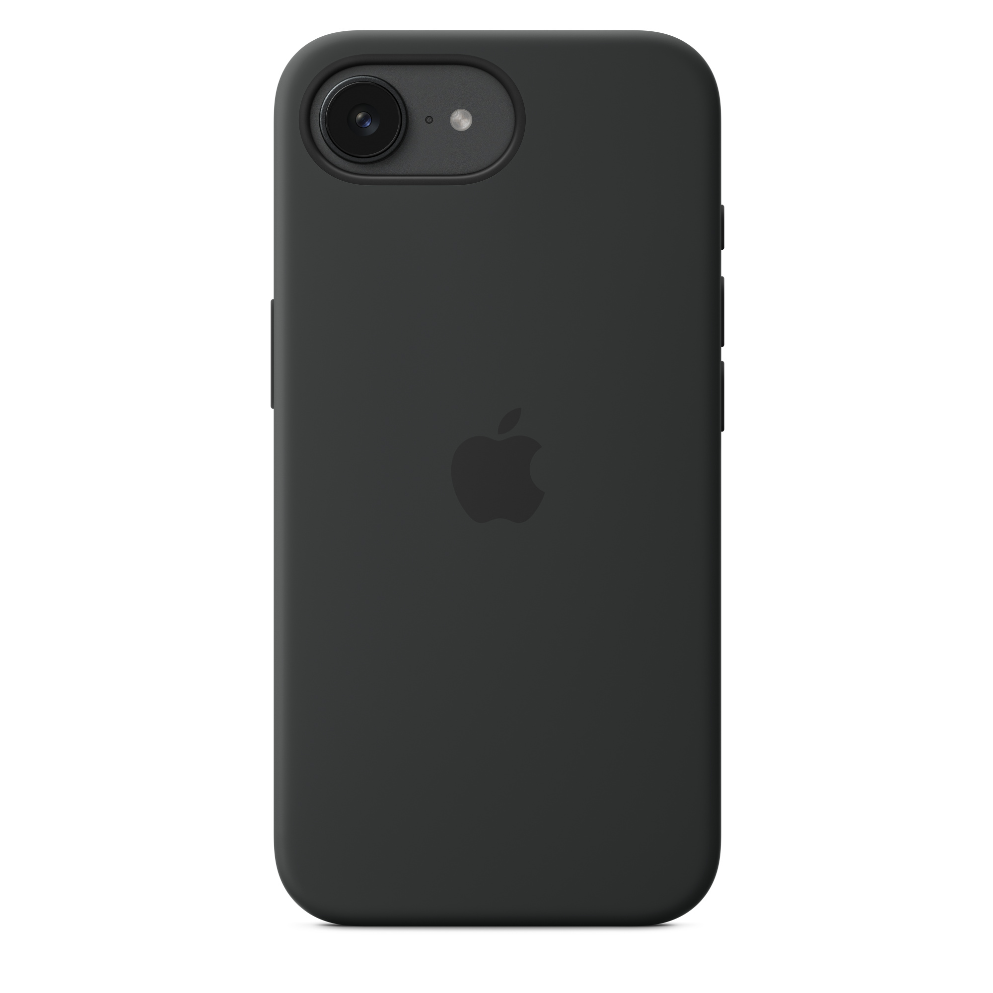 Fekete telefontok kamerával és Apple logóval.