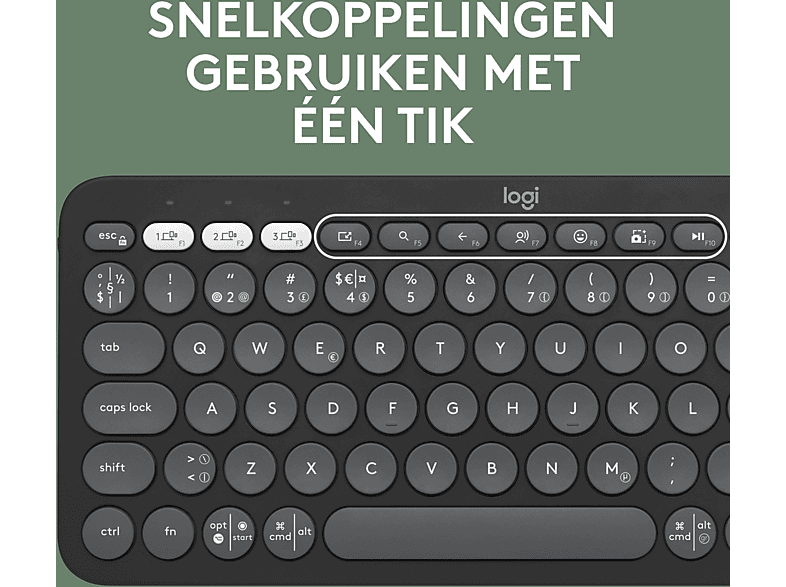 LOGITECH Pebble Keys 2 K380s Bluetooth-toetsenbord Voor Meerdere Apparaten Wit 1772278