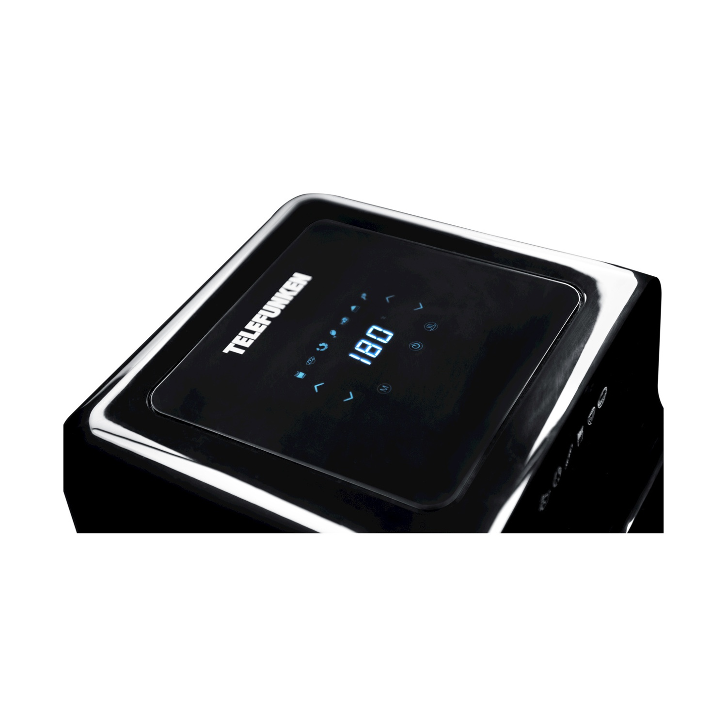 Dispositivo nero con display che mostra numeri e simboli.