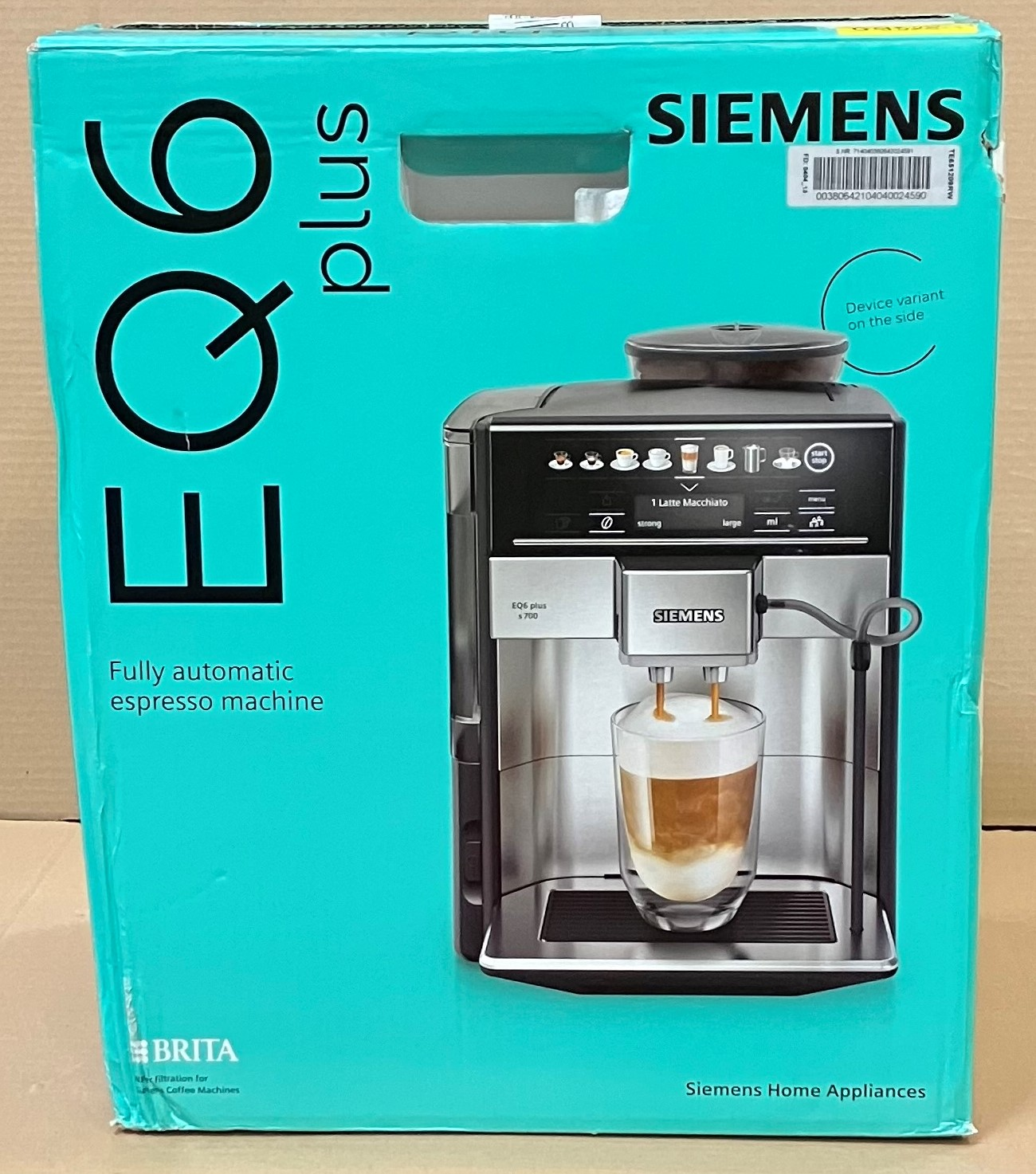 OUTLET  Ekspres ciśnieniowy SIEMENS TE651209RW EQ.6 plus s100 Szaro-czarny