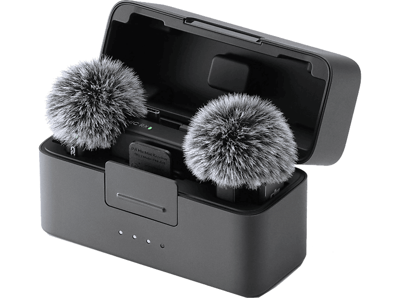 Micrófono - DJI Mic Mini (2 TX + 1 RX Base de Carga), Cancelación Ruido Activa, 48h Batería, Negro