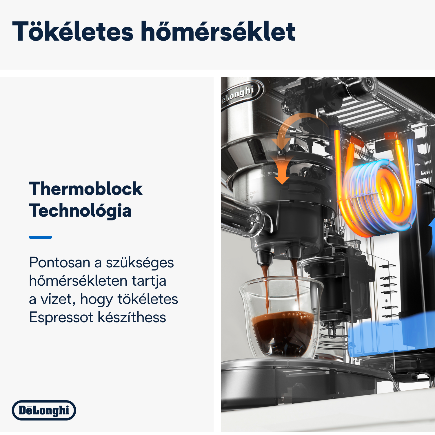 Egy grafika, amely egy piros és kék tekercset mutat egy kávéfőző belsejében.
