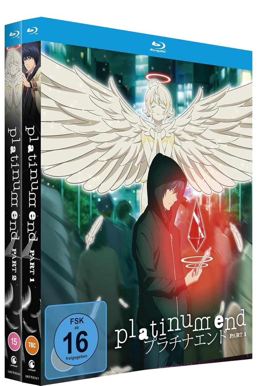 Anime Blu-ray Box-Set mit Charakteren vor einer Stadt. Die Box hat eine Bewertung.