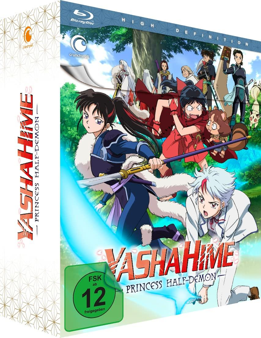 Yashahime: Princess Half-Demon Blu-ray-Box-Set. Enthält Anime-Charaktere mit weißem Hintergrund.