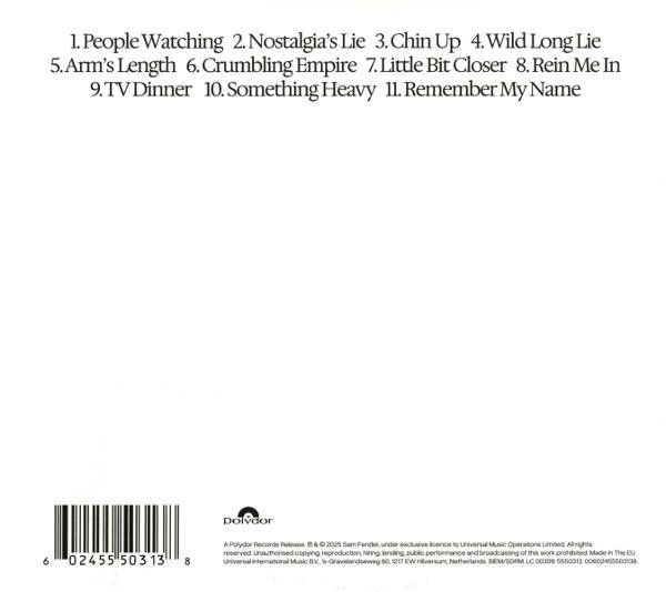 Dossier d'un CD avec titres de chansons et un code-barres.