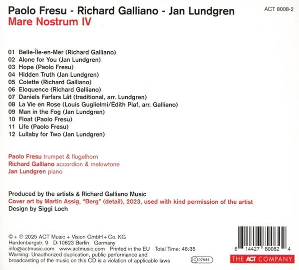 CD-Cover mit schwarzem Text. Liste der Songs und Namen der Künstler.