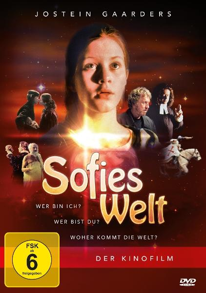 DVD-Cover von Sofies Welt, mit Schauspielern und Titel. Es zeigt eine Frau und mehrere Personen.