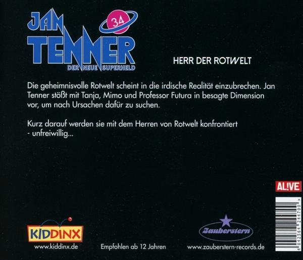 Rückseite eines Jan Tenner Comicbuchs mit deutschem Text und Logo.