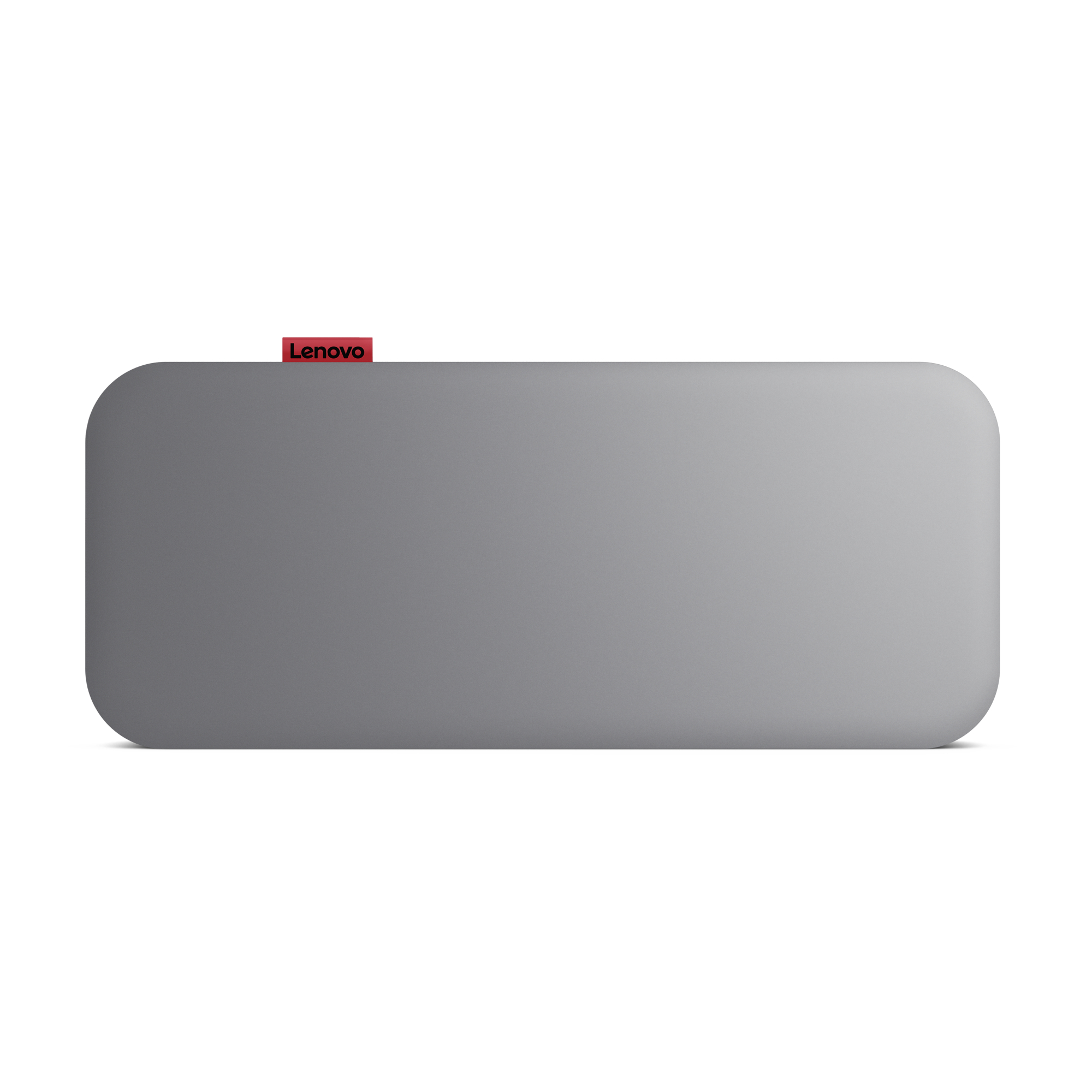 Ein graues Lenovo-Tablet mit rotem Lenovo-Logo.