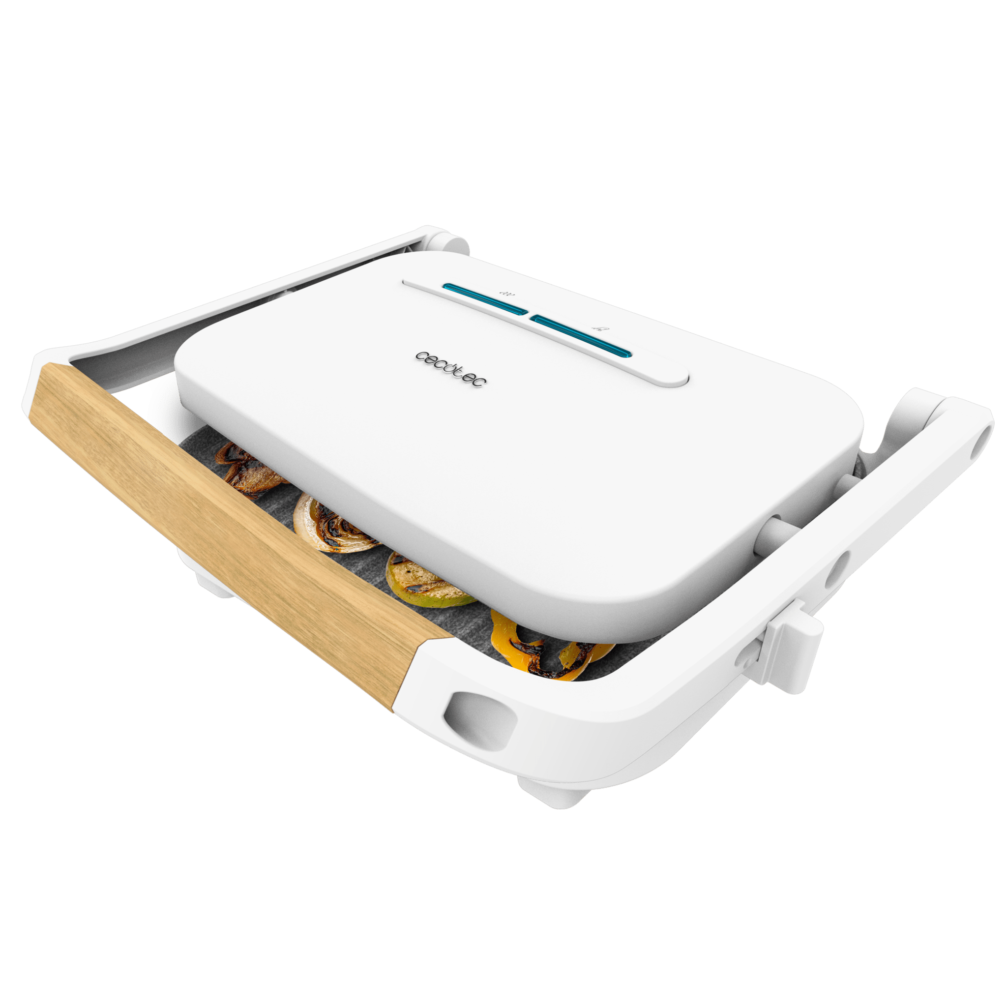 Sandwichera Cecotec Rock'nGrill 1300 Wood W, Revestimiento de