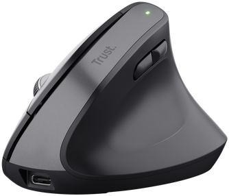 TRUST Bayo+ vezeték nélküli ergonómikus optikai egér, max 2400 DPI, 2,4GHz + Bluetooth, fekete (25146)