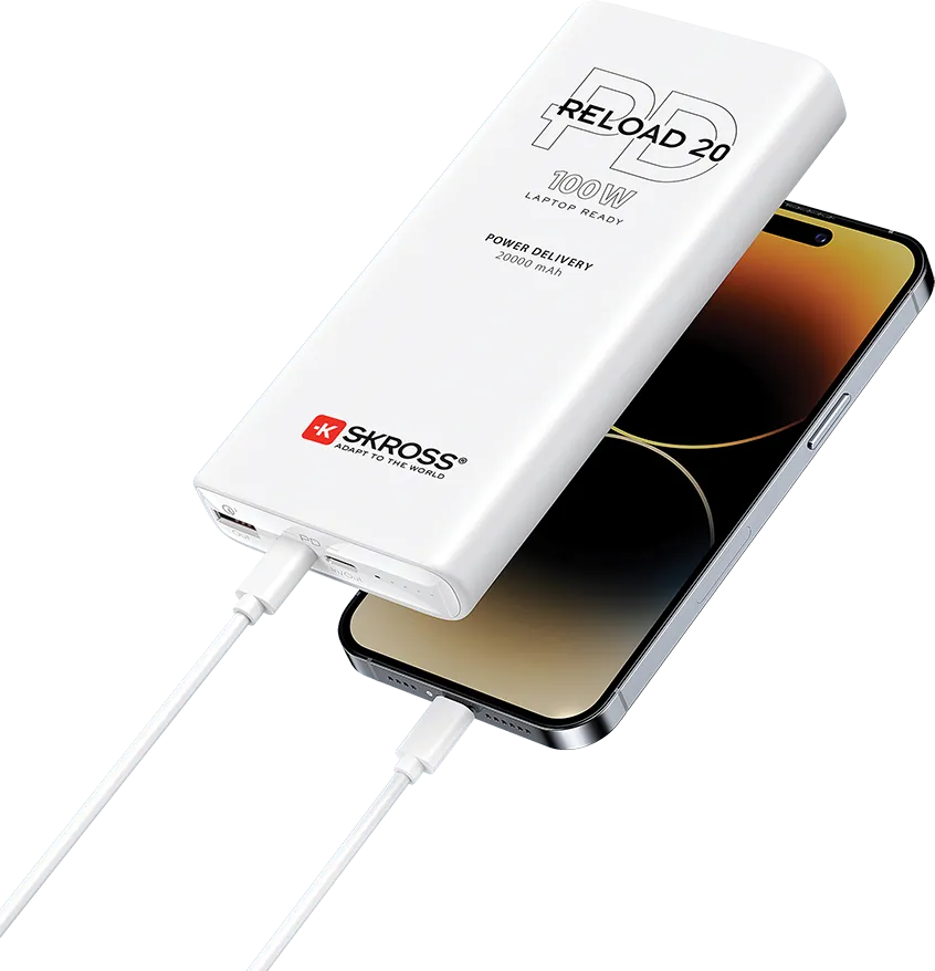 SKROSS 100W Powerbank USB-C kábellel, 20.000 mAh (RELOAD20-PD-100W)