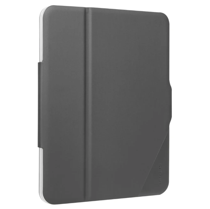 Beyaz kenarlı koyu gri tablet kılıfı.