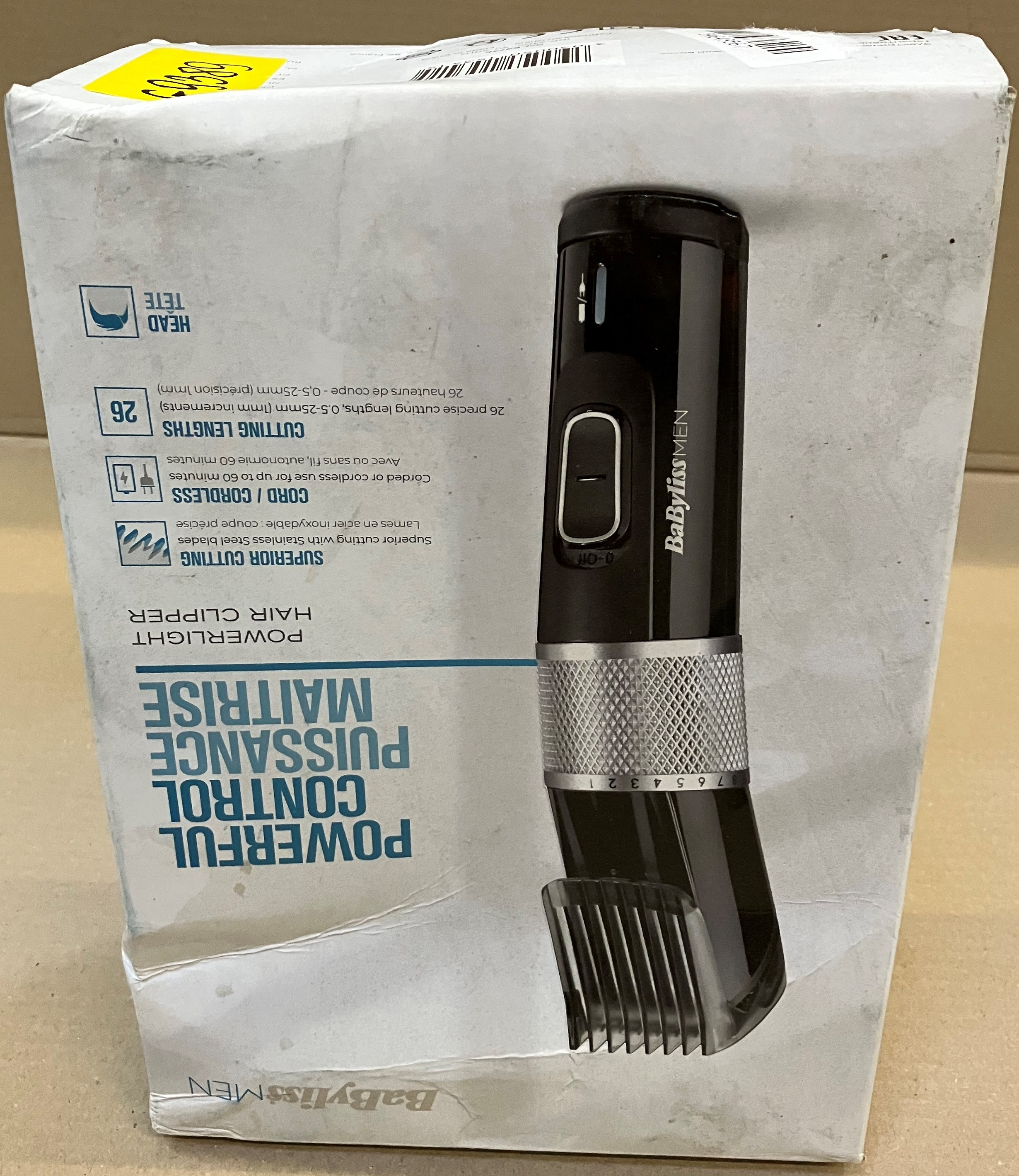 OUTLET - Maszynka do strzyżenia włosów BABYLISS Power Light E973E Czarno-srebrny